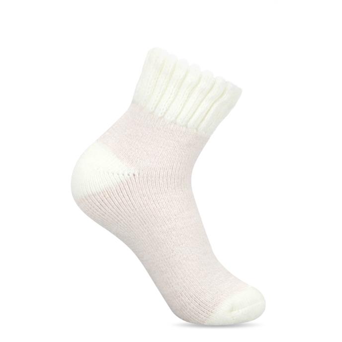 totes toasties® Ladies Thermal Crop Length Terry Socks (Twin Pack) Oat/Pink Extra Image 3